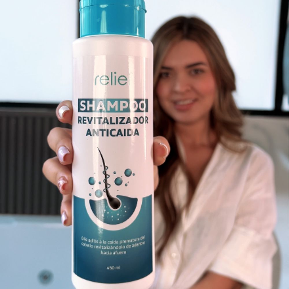RELIEF SHAMPOO REVITALIZADOR: anticaida y crecimiento del cabello 450ml