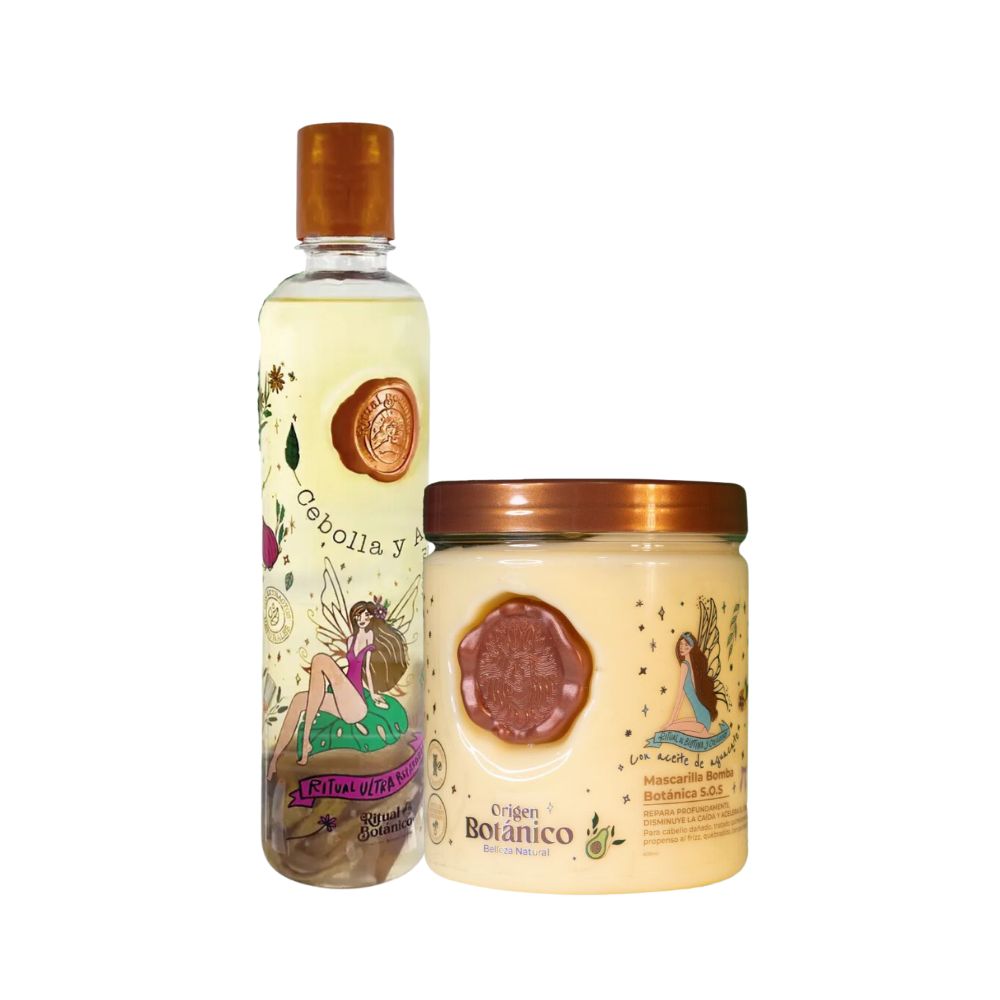 Ritual Botanico Shampoo Cebolla y Mascarilla Bomba capilar ritual Botanico  (2 Pack)