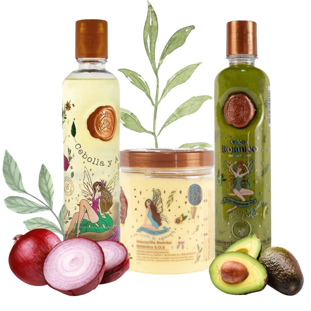 Ritual Botanico Shampoo Cebolla, Tratamiento Intensivo Plex y Mascarilla Bomba capilar ritual Botanico  (3 Pack)