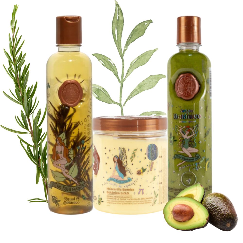 Ritual Botanico Rosemary Shampoo, Plex Intensive Treatment and Ritual Botanico Hair Bomb Mask (3 Pack)