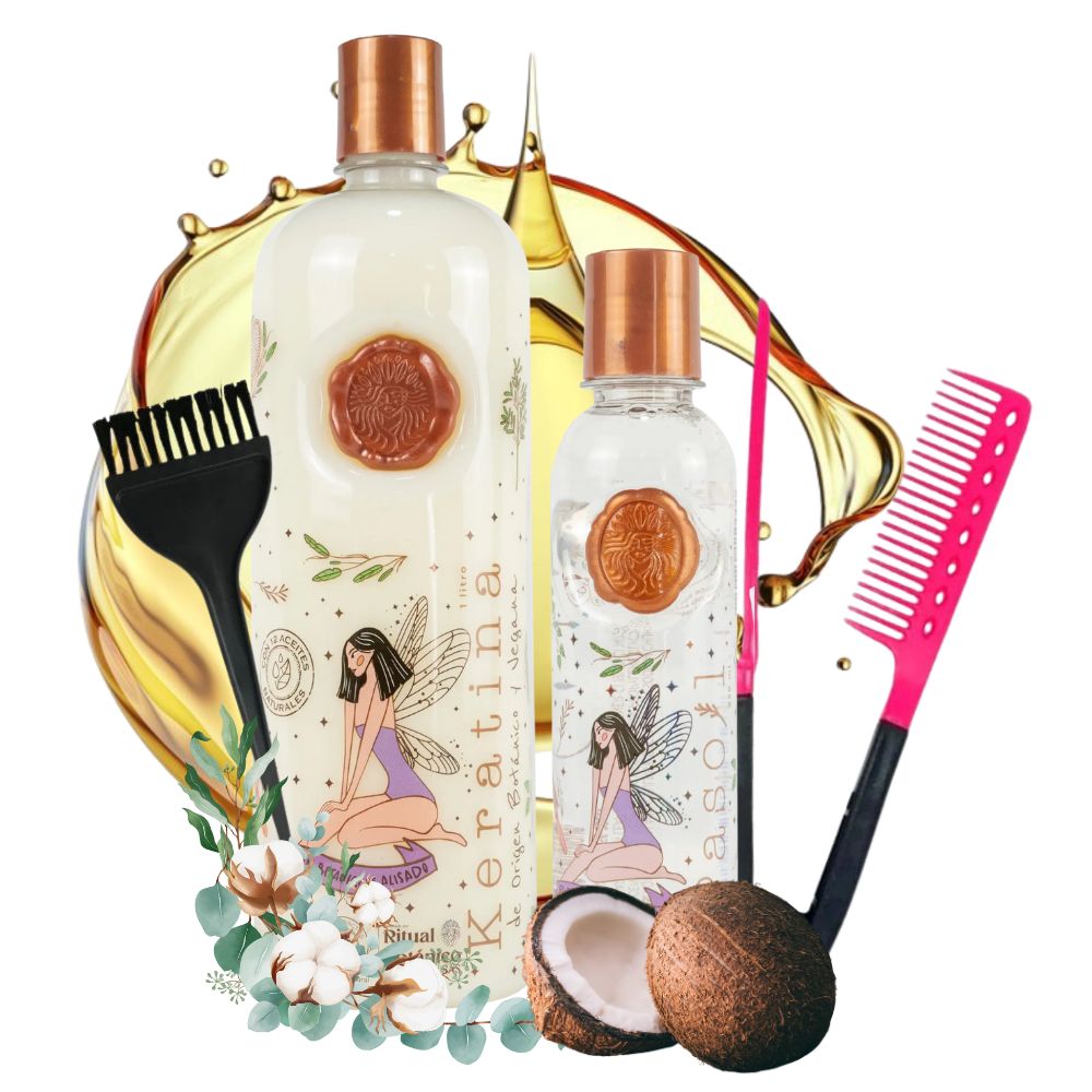 Ritual Botanico Keratina  + Brocha + Peinilla para plancha (3 Pack)