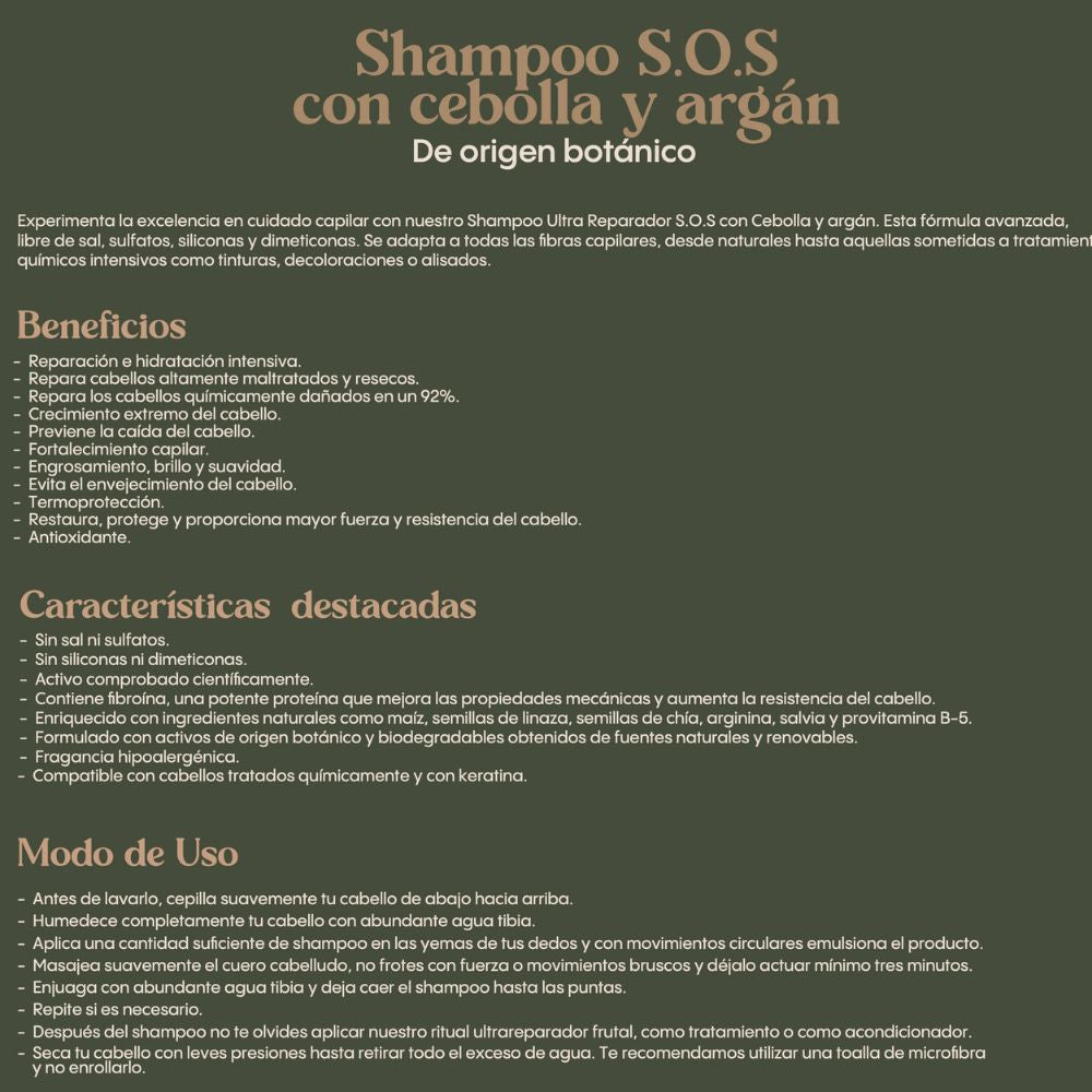 Ritual Botanico Shampoo de Cebolla y Ritual Botanico Tratamiento Plex (2 Pack)