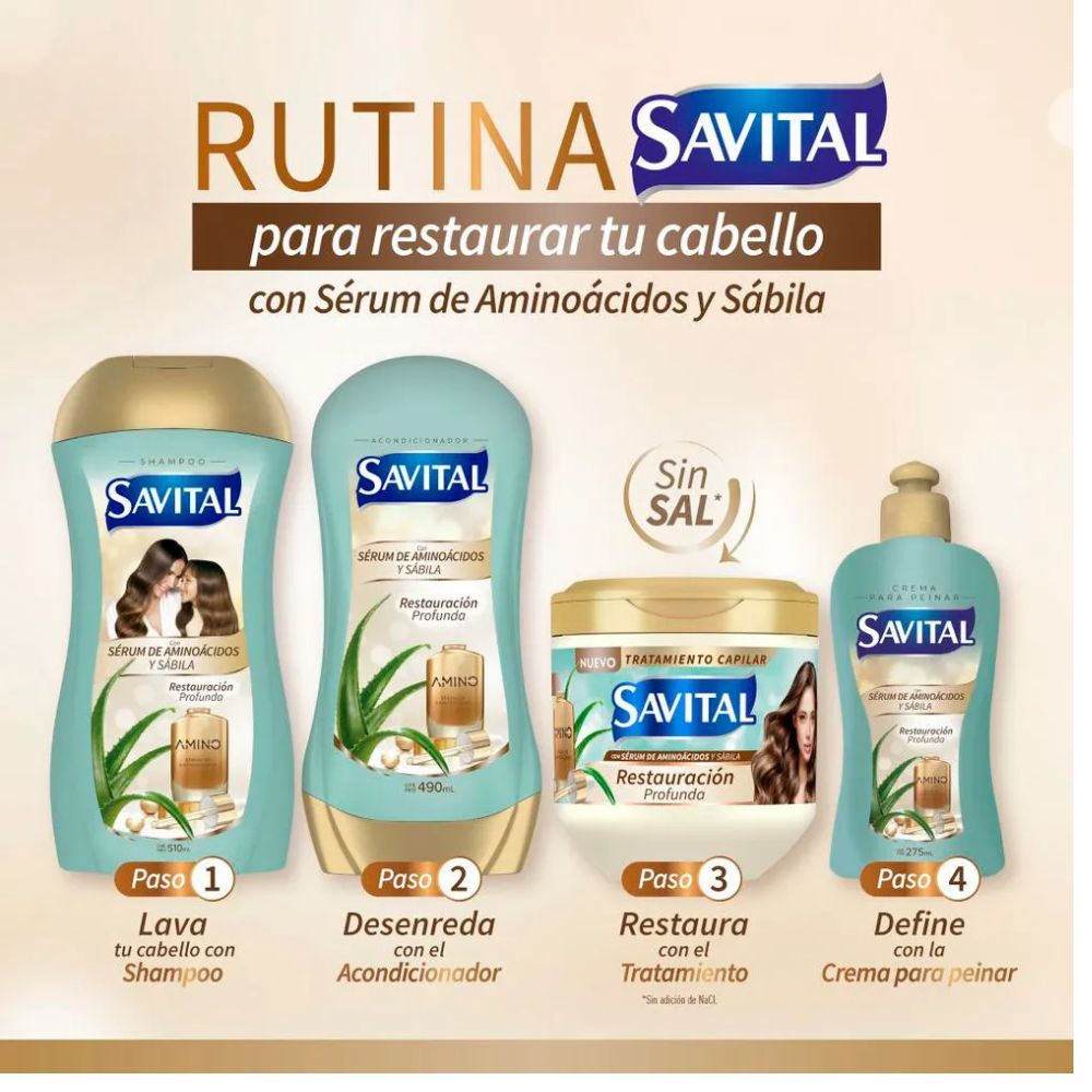 Savital Amino Acid and Aloe Vera Conditioner 490mL 