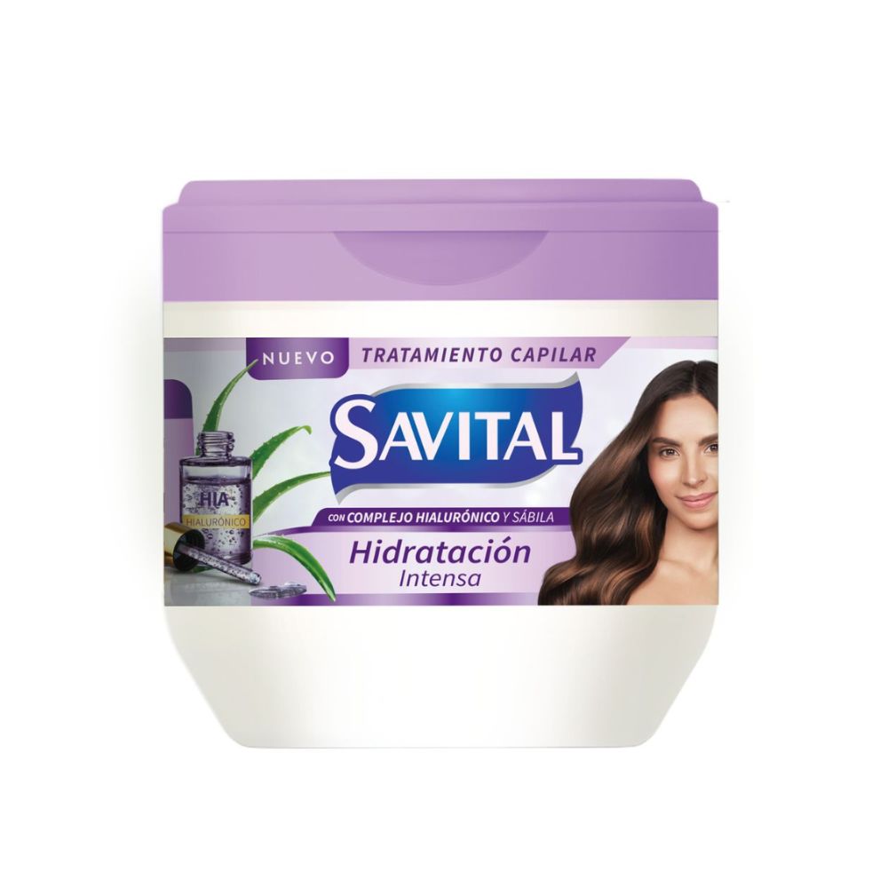 Savital Shampoo Complejo Hialuronico 510mL, Acondicionador Complejo Hialuronico 490mL, Tratamiento Complejo Hialuronico 425mL, Crema para peinar Complejo Hialuronico 275mL (4 Pack)