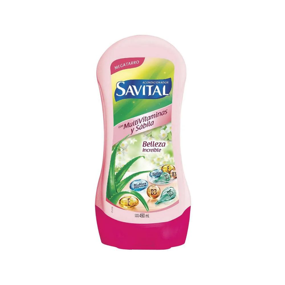 Savital Shampoo Multivitaminas 510mL, Acondicionador Multivitaminas 490mL, Crema para peinar Multivitaminas 275mL (3 Pack)