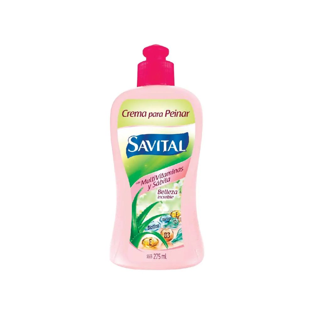 Savital Shampoo Multivitaminas 510mL, Acondicionador Multivitaminas 490mL, Crema para peinar Multivitaminas 275mL (3 Pack)