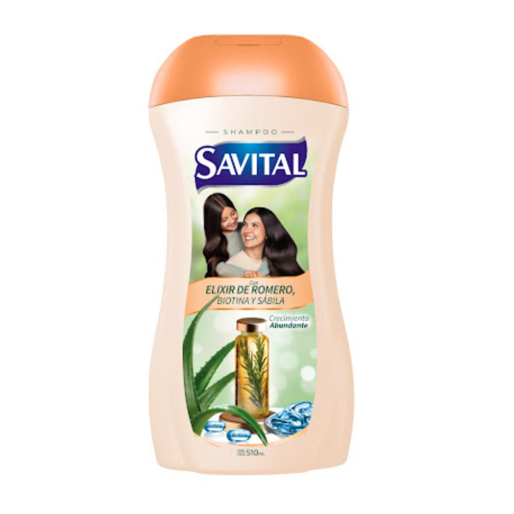 Savital Shampoo Elixir de Romero, Biotina y Sabila 510ml