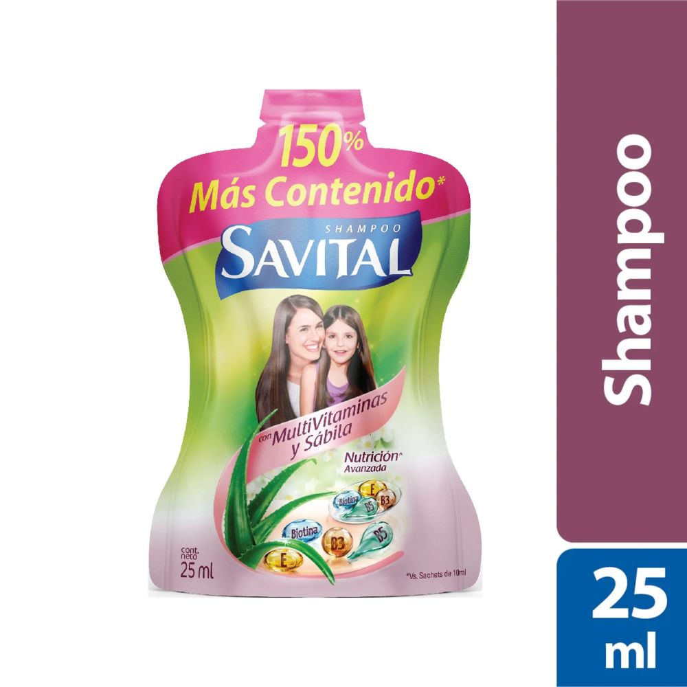 Savital Shampoo con Multivitaminas y Sabila sachet 25ml