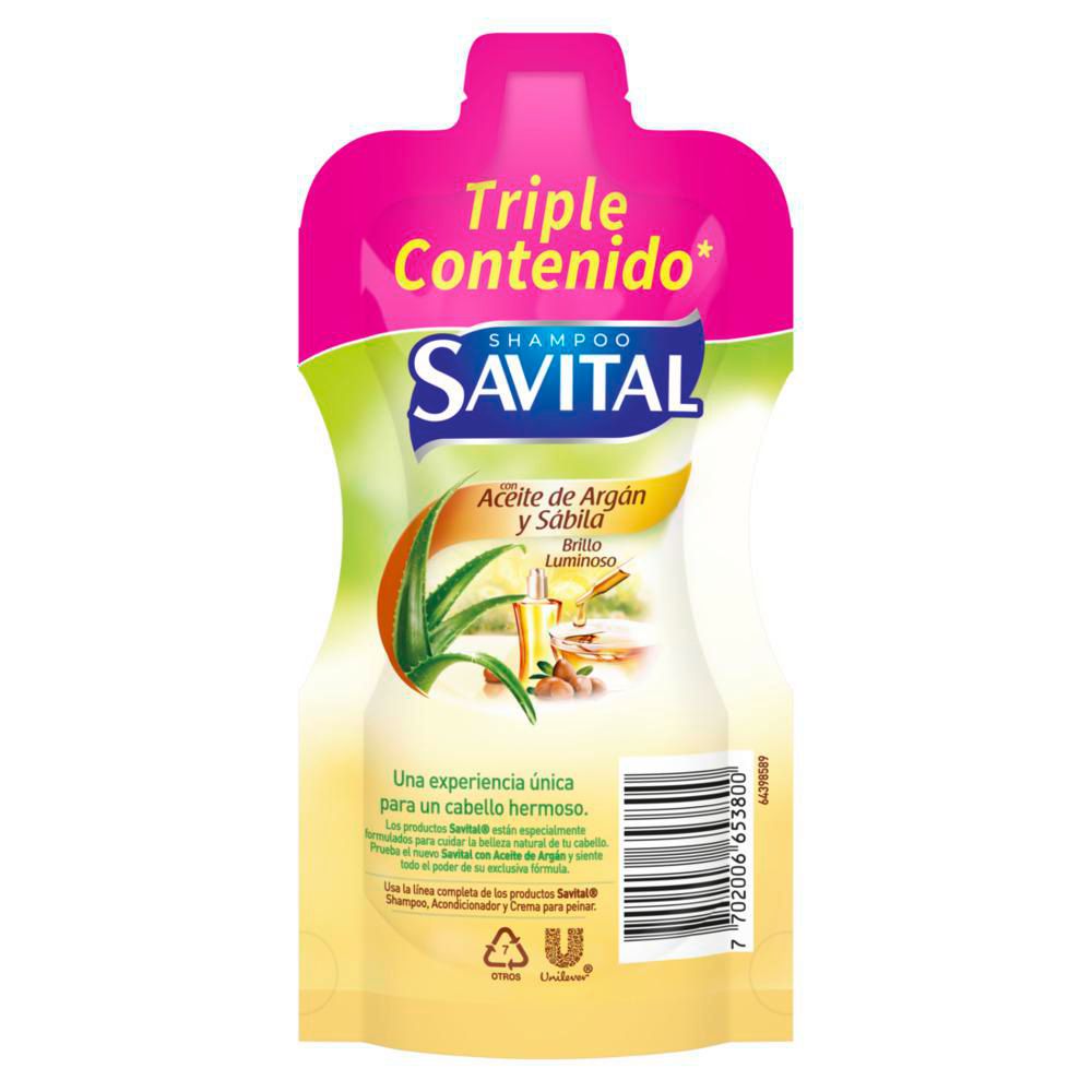 Savital Shampoo con Aceite de Argan y Sabila Sachet 25ml