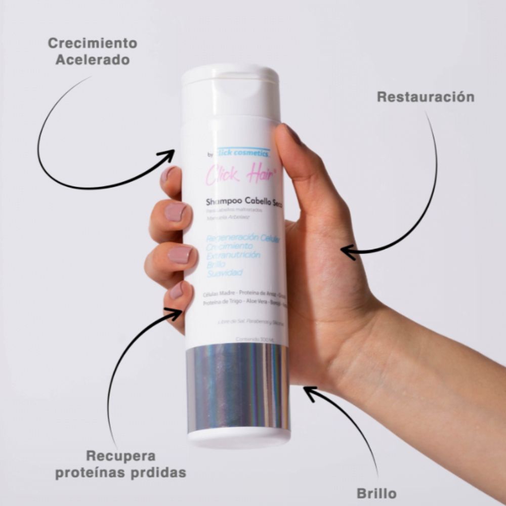 Shampoo Para Cabello Seco O Graso Click Hair - Shampoo cabello graso Click Hair