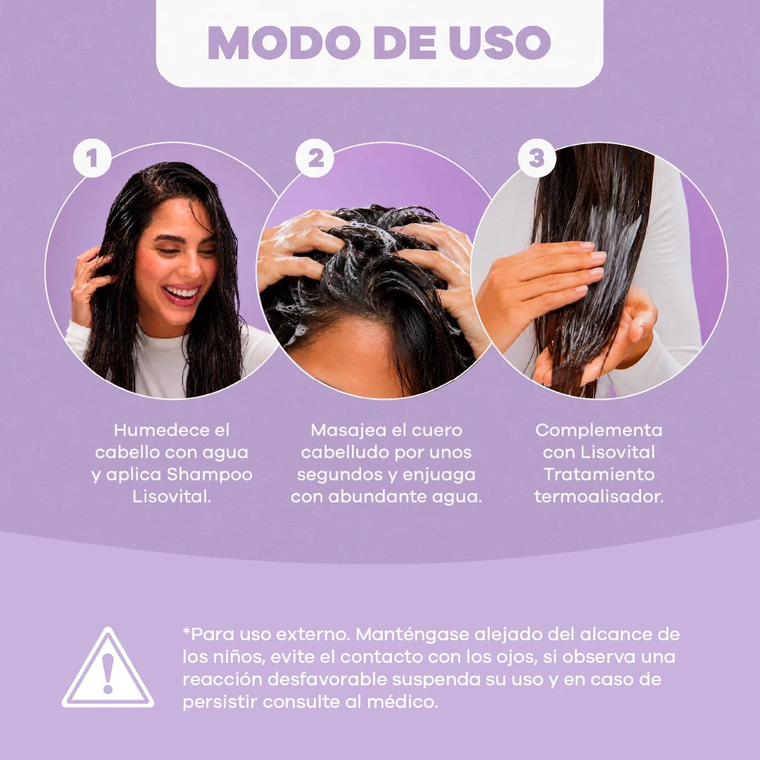DESCUENTO - Lisovital: Shampoo con Keratina | Sistema Anti-Frizz - 500ml