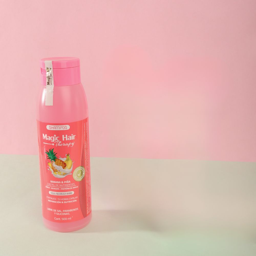 Magic Hair Shampoo Cabello Seco Banana y Pina Nutrición y Reparación x500ml