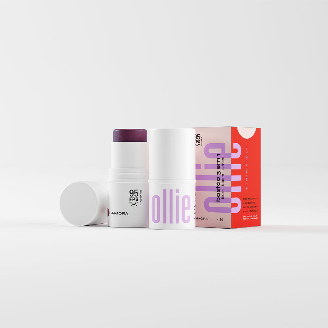 Ollie Barra 3 en 1 Rubor, Labial y Sombra FPS 95