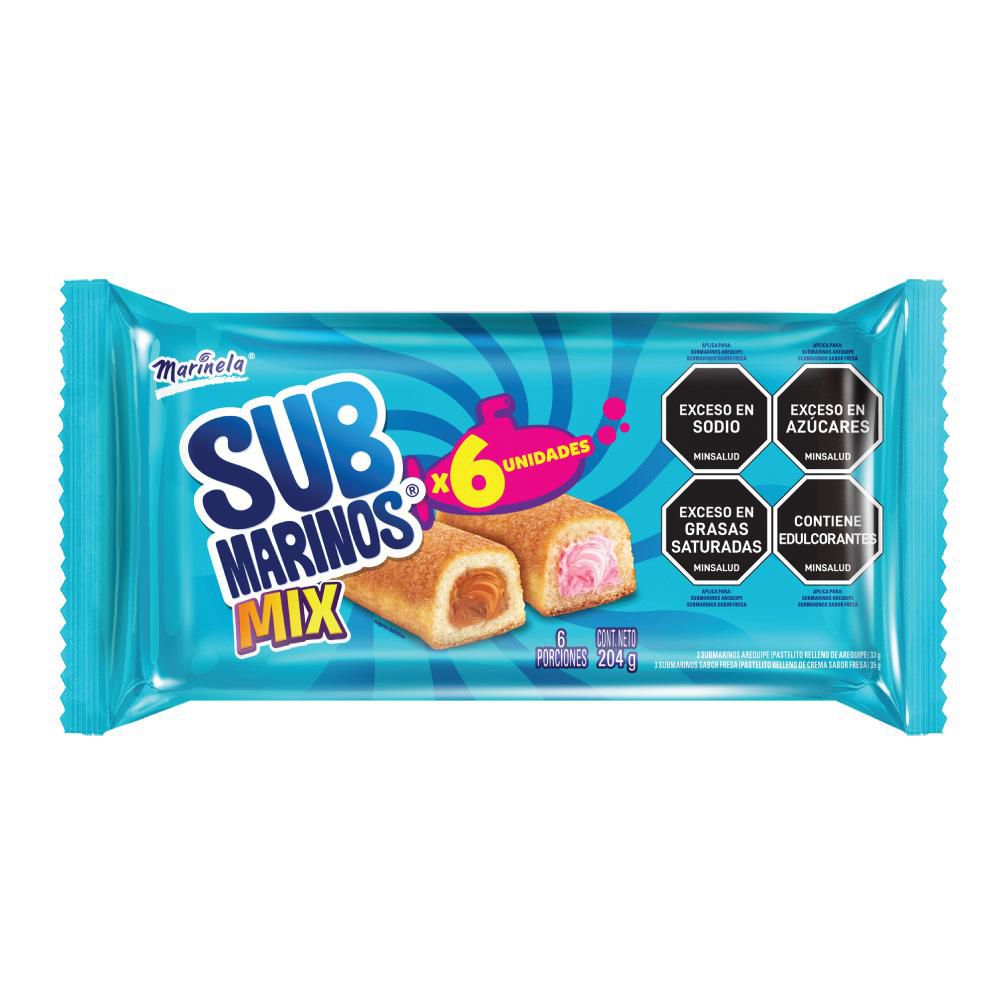 MARINELA Submarino Lonchera Surtidas x6und (204 gr)