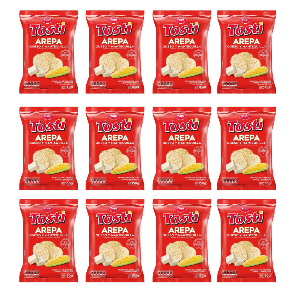 Tosti Arepa Yupi (12 units) 336g Snack 