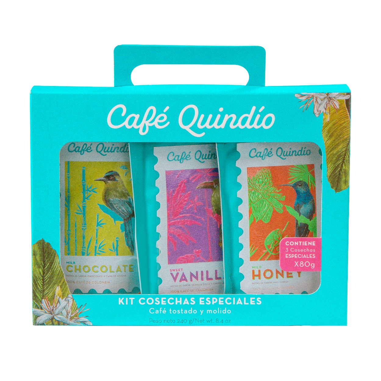 Cafe Quindio Kit Cosechas Especiales x3 Und x80g