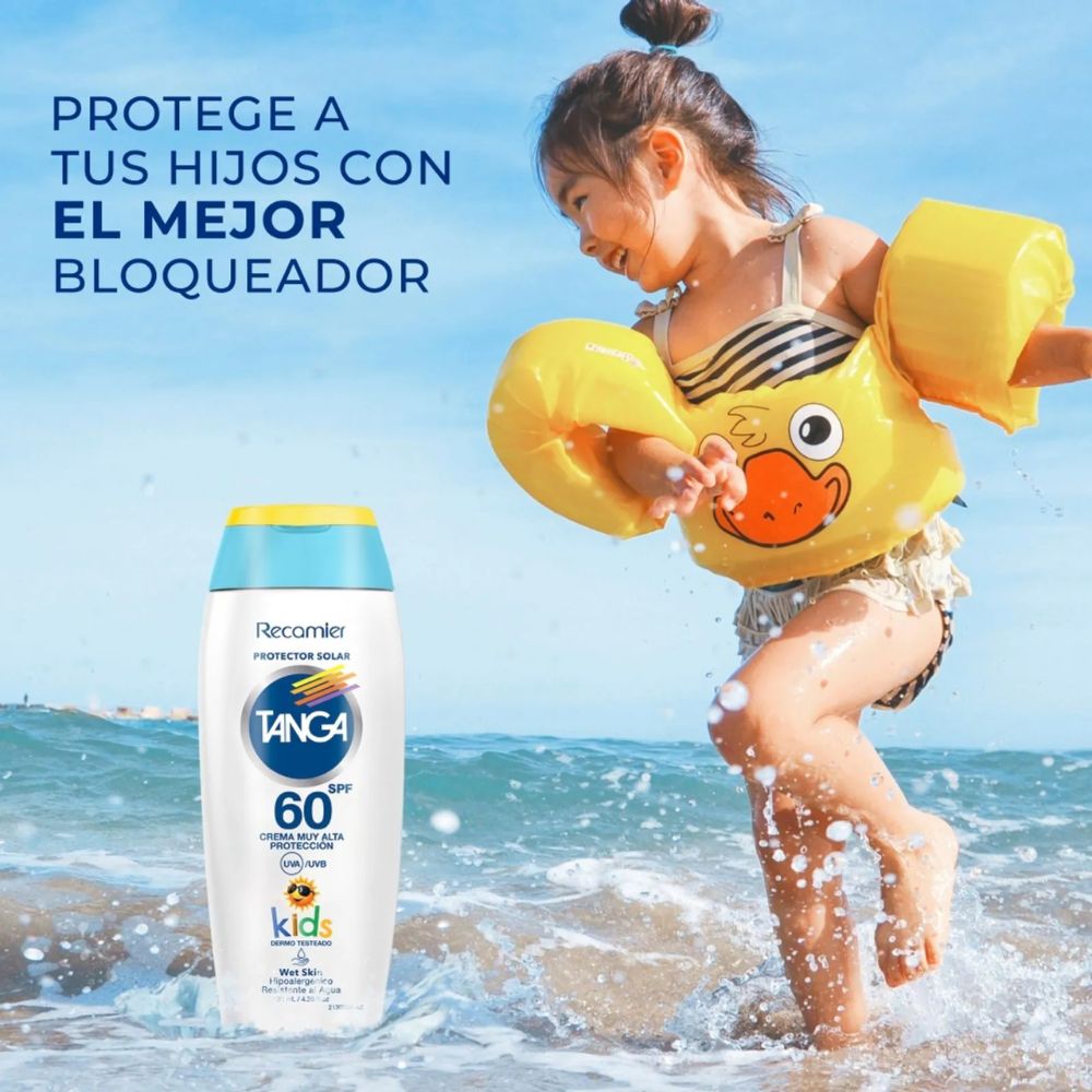 Tanga Bloqueador SPF 60 Crema Kids Wet Skin 130ml