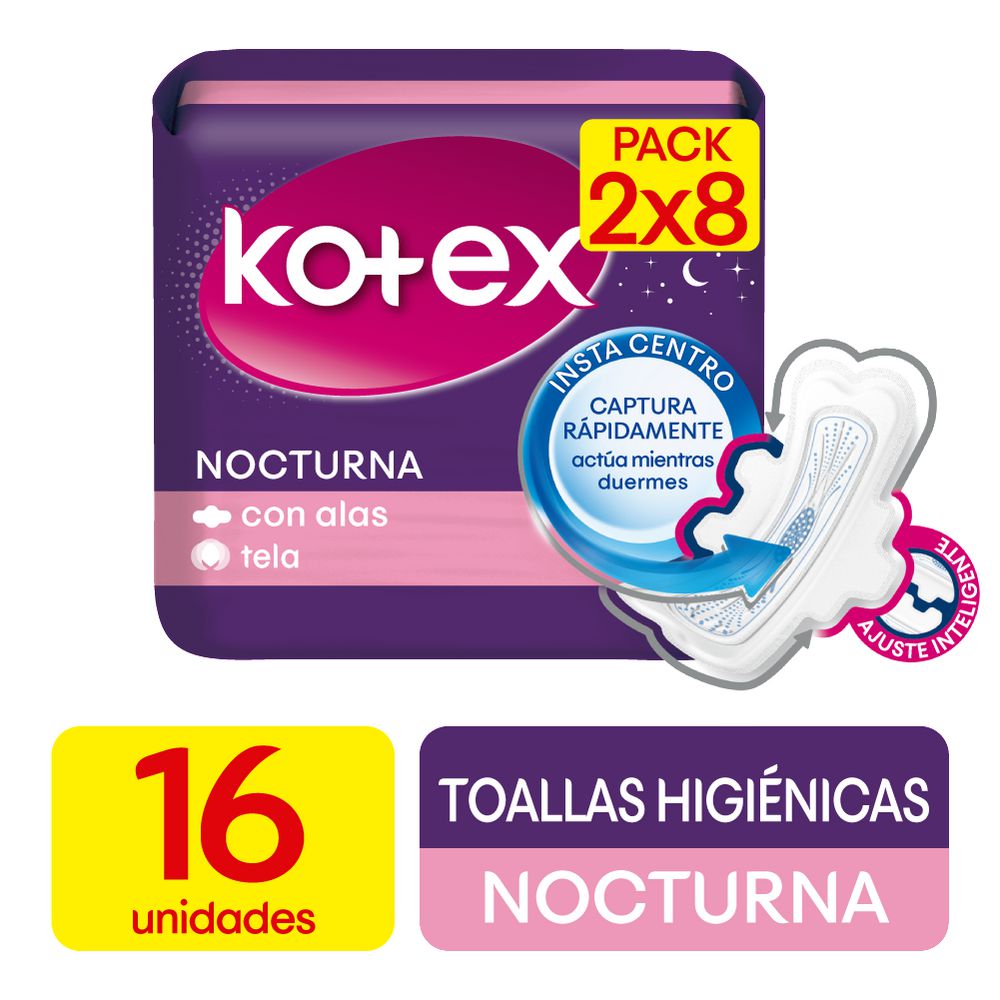 Kotex Toallas higiénicas Nocturna (16 und)