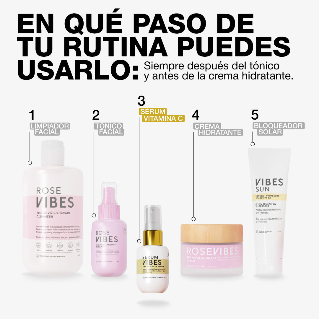 VIBES SERUM VITAMINA C DESPIGMENTANTE PARA MANCHAS Y TONO UNIFORME