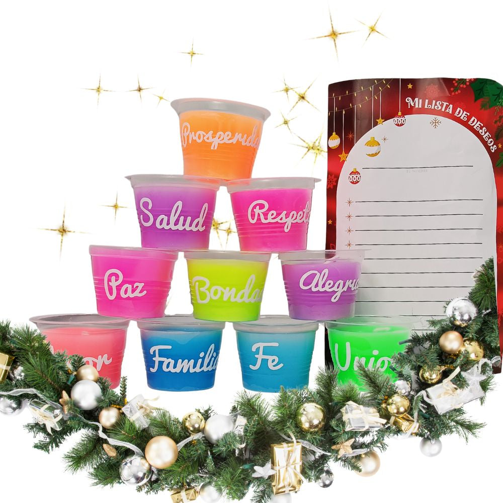 Velas Navideñas en Copa con Deseos x10 unid