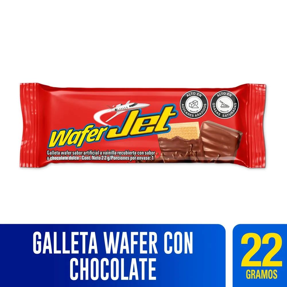 WAFFER JET GALLETA VAINILLA CON CHOCOLATE  x 22g (1 unid)