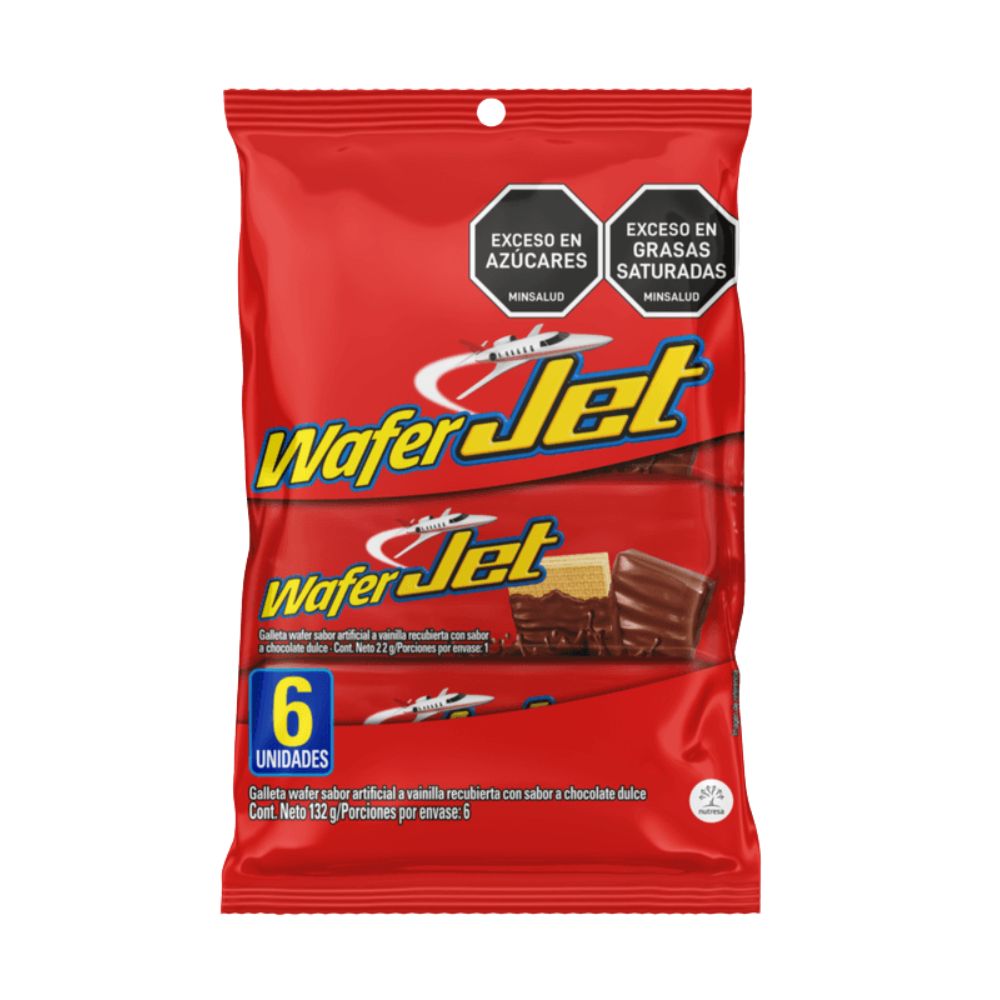 Chocolatina Gol, Chocolatina Jumbo Mini, Galleta Wafer Jet, Chocolatina Cruji Jet (4 Pack) Snacks Colombianos