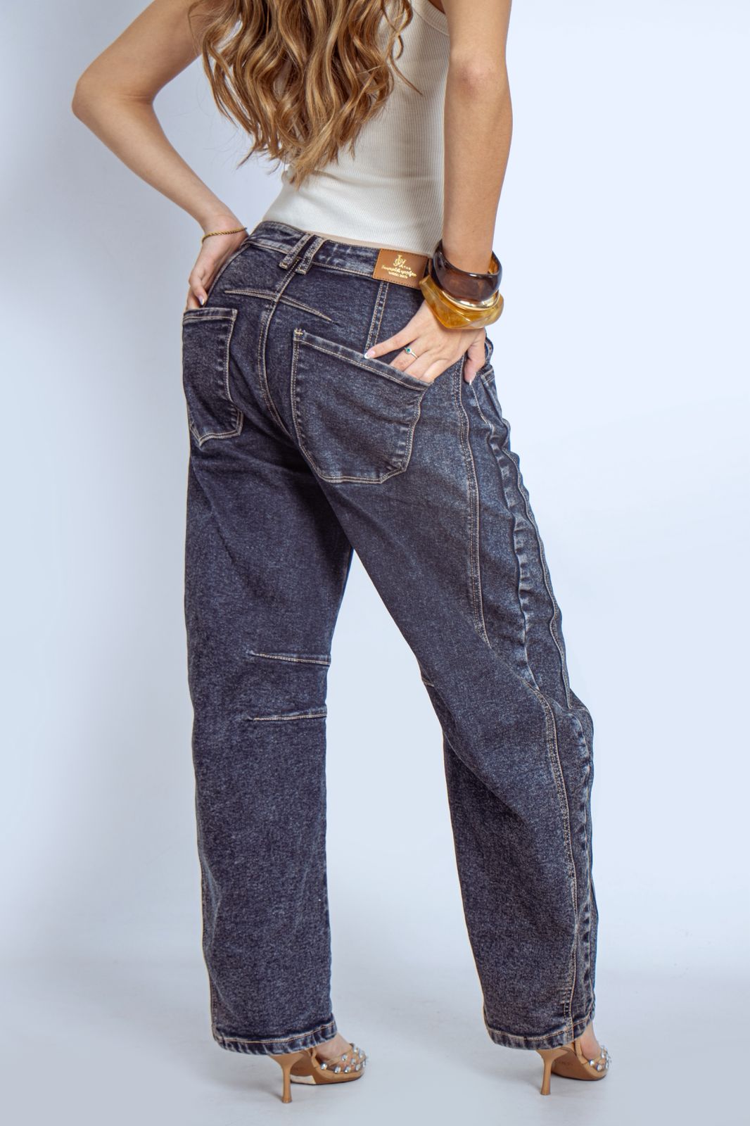 Joy Staz Colombian Jeans Barrel Fit Nevado Oscuro 716012 Jeans Colombianos