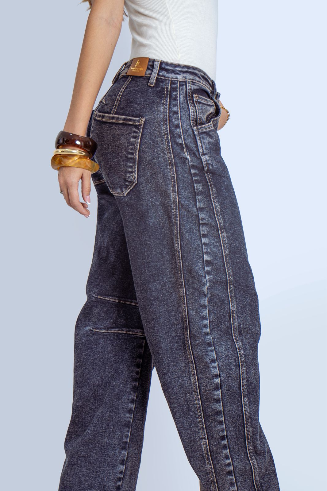 Joy Staz Colombian Jeans Barrel Fit Nevado Oscuro 716012 Jeans Colombianos