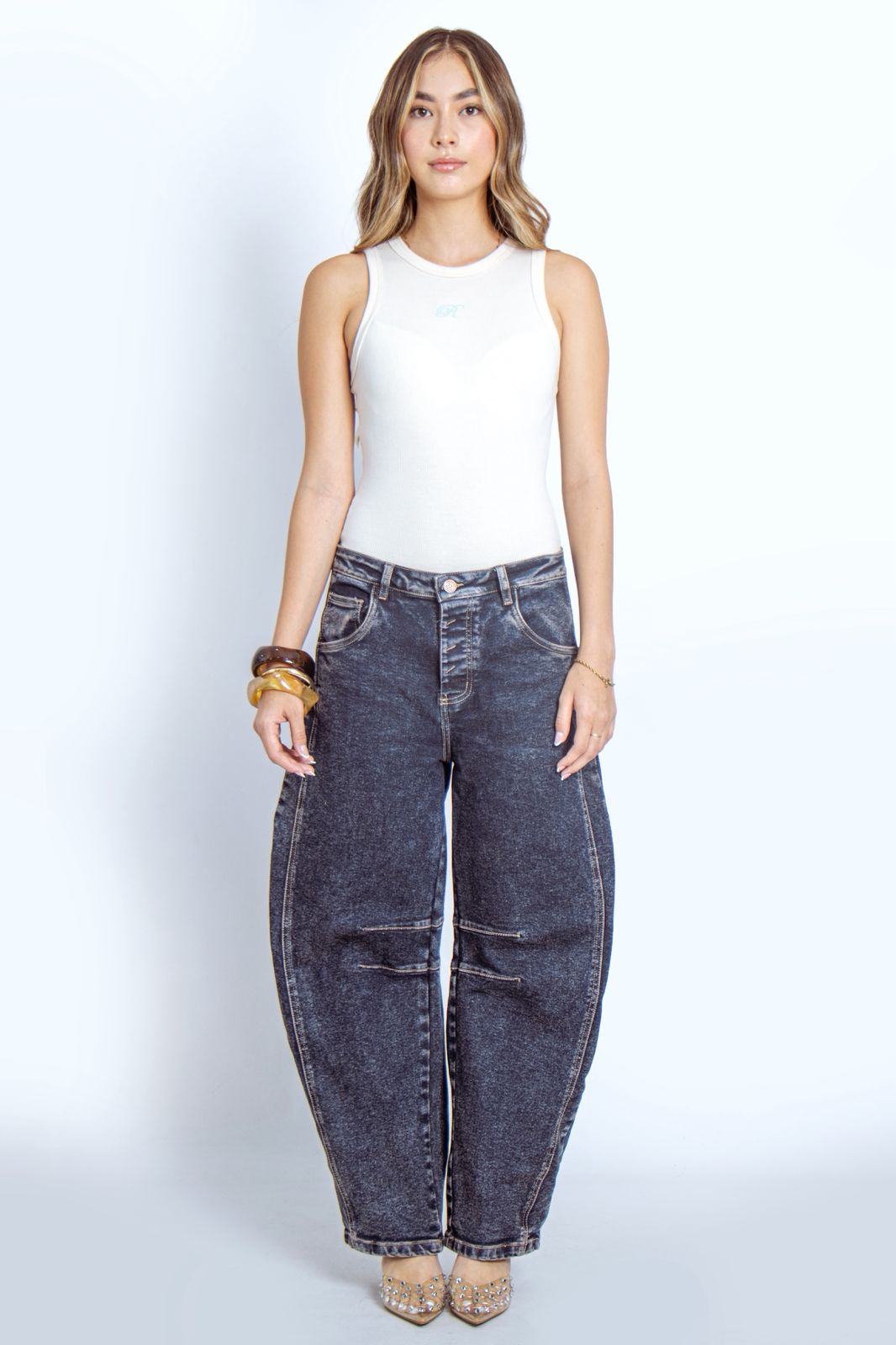 Joy Staz Colombian Jeans Barrel Fit Nevado Oscuro 716012 Jeans Colombianos