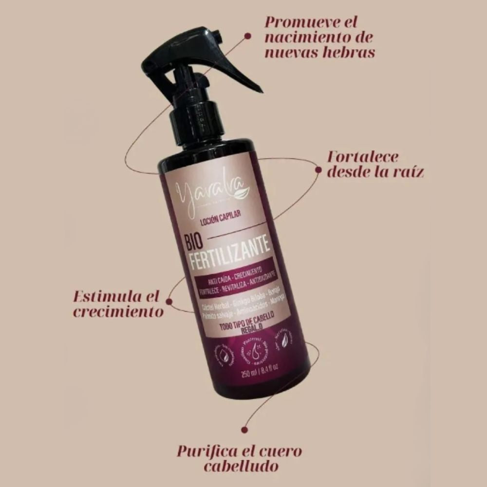 Yavalva Locion Anti Caida Bio Fertilizante x 250 ml para Todo Tipo de Cabello