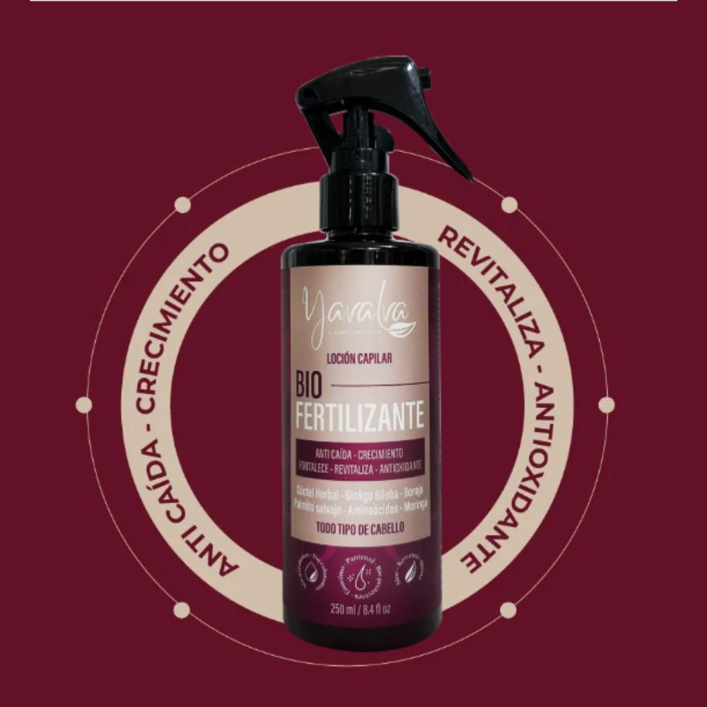Yavalva Locion Anti Caida Bio Fertilizante x 250 ml para Todo Tipo de Cabello
