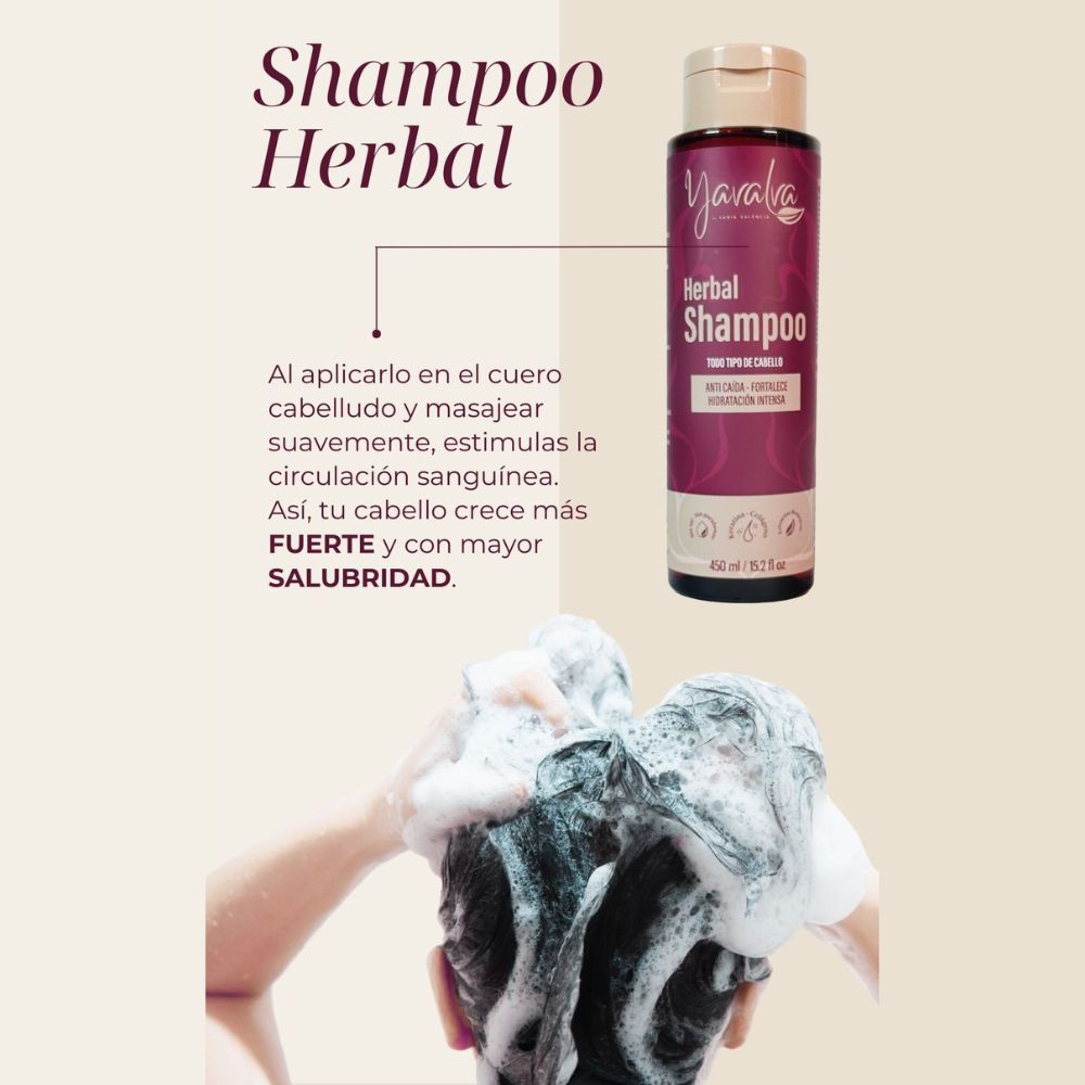 Yavalva Shampoo Herbal para Todo tipo de Cabello x 450 ml