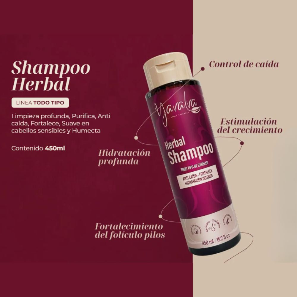 Yavalva Shampoo Herbal para Todo tipo de Cabello x 450 ml