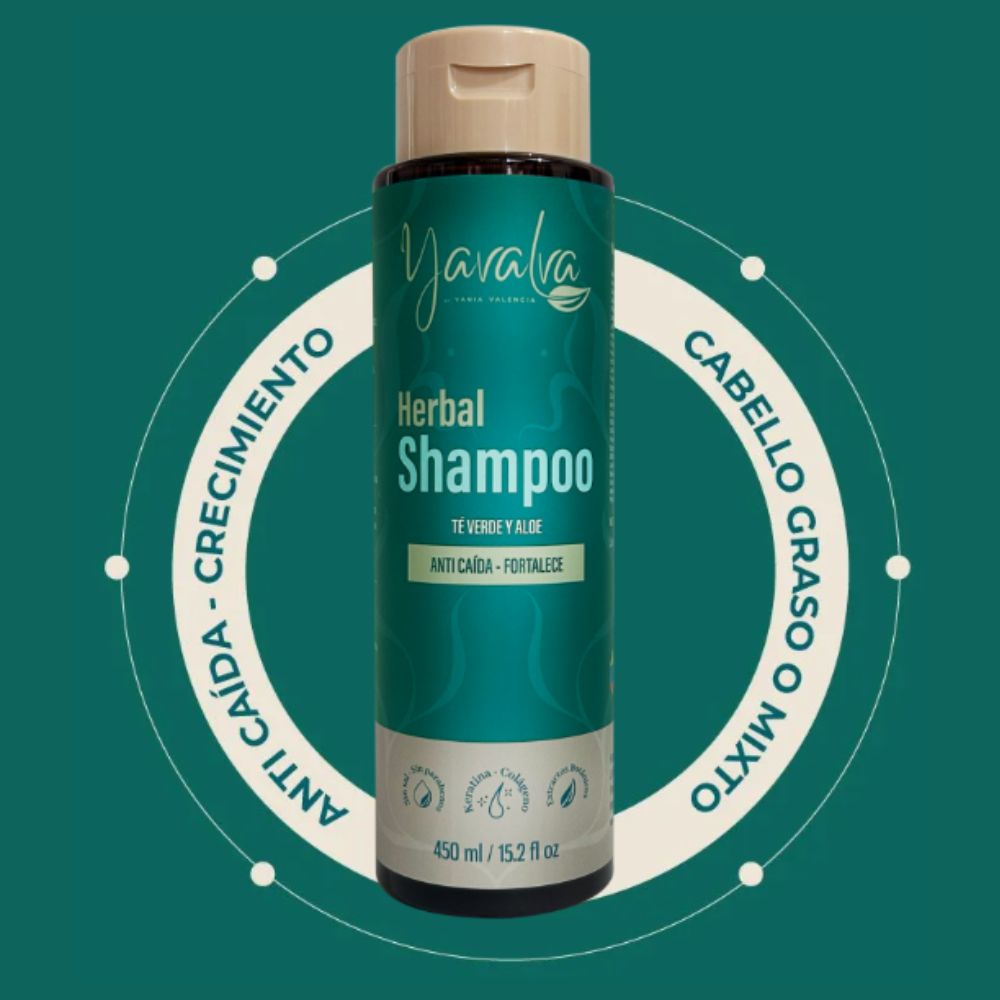 Yavalva Shampoo Herbal para Cabello Graso x 450ml