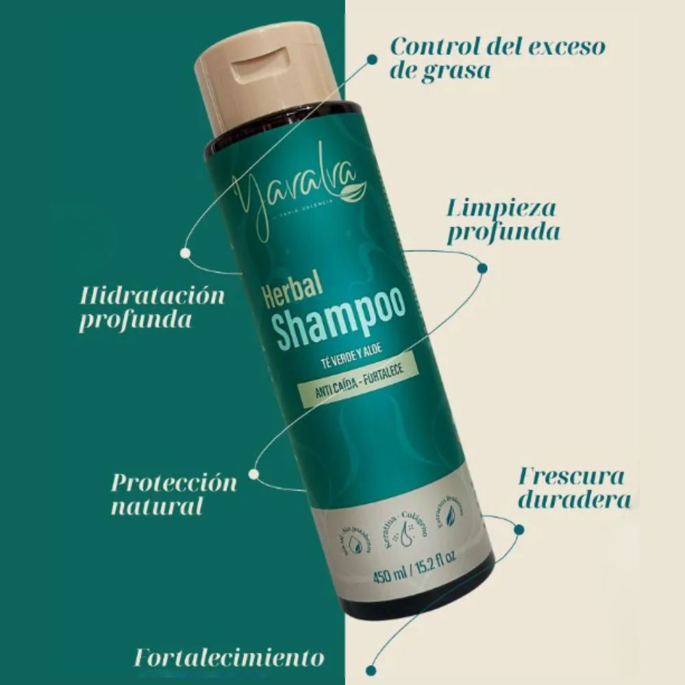 Yavalva Shampoo Herbal para Cabello Graso x 450ml