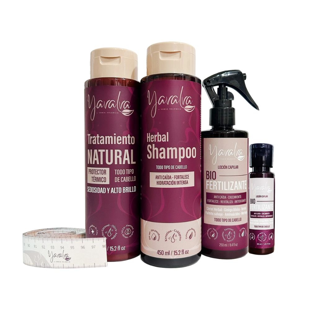 Yavalva Bio Fertilizer, Yavalva Natural Treatment and Yavalva Herbal Shampoo, Hair Loss and Growth Control Kit (3 Pack) 