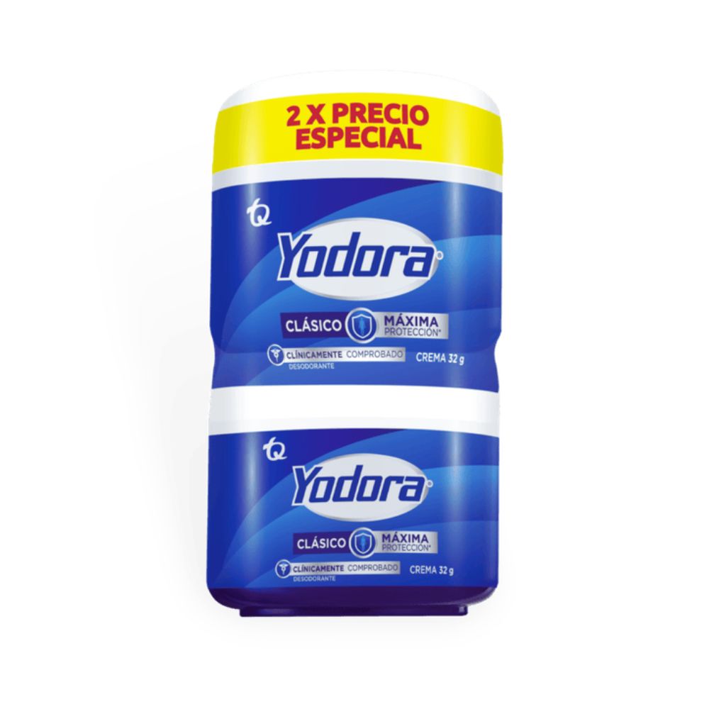 YODORA DESODORANTE EN CREMA CLASICO POTE X 32 GRAMOS (2 Pack)