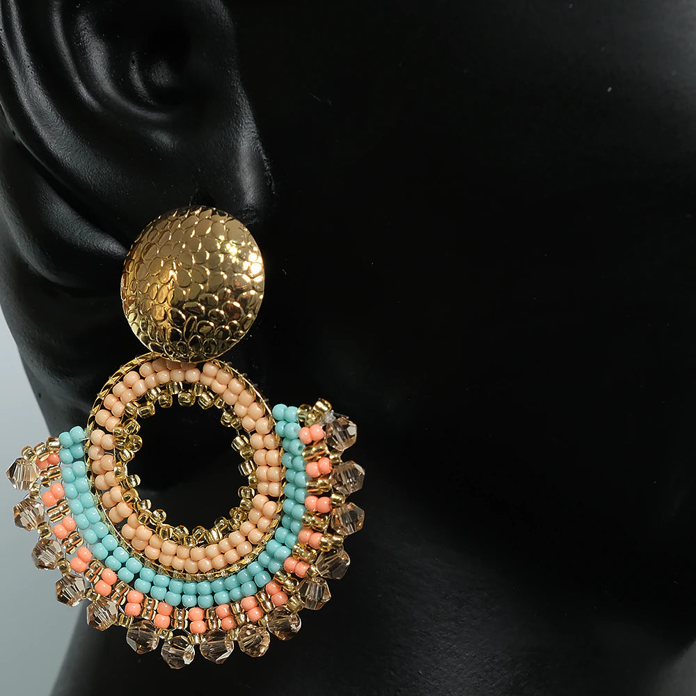 retes artesanales Aura Dorada turquesa coral dorado Z2-04