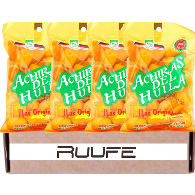 Achiras del Huila (Pack of 4) 4.2oz each (120gr each) Colombian snack food online, Yellow, 0.0353 Ounce food