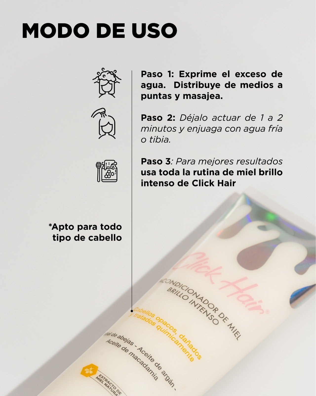 CLICK HAIR ACONDICIONADOR DE MIEL BRILLO INTENSO 300ML