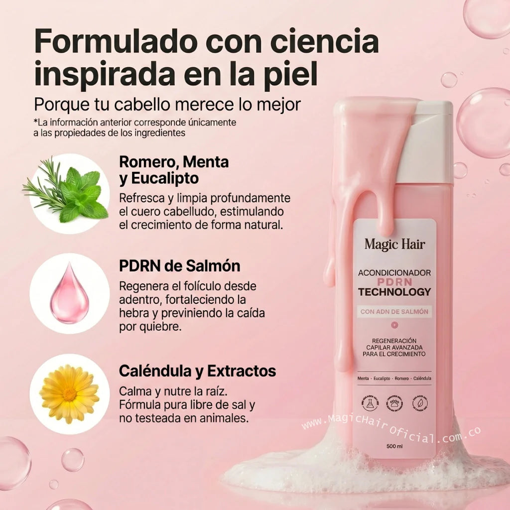 Magic Hair Acondicionador Sin Sal PDRN De Salmon Cabello Fragil 500ml