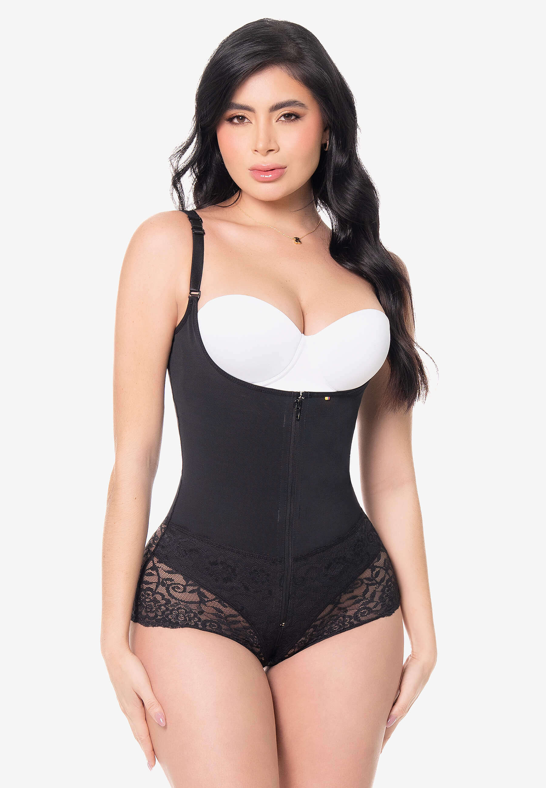 Curvia Faja Ariana tipo body con Cierre central Negro