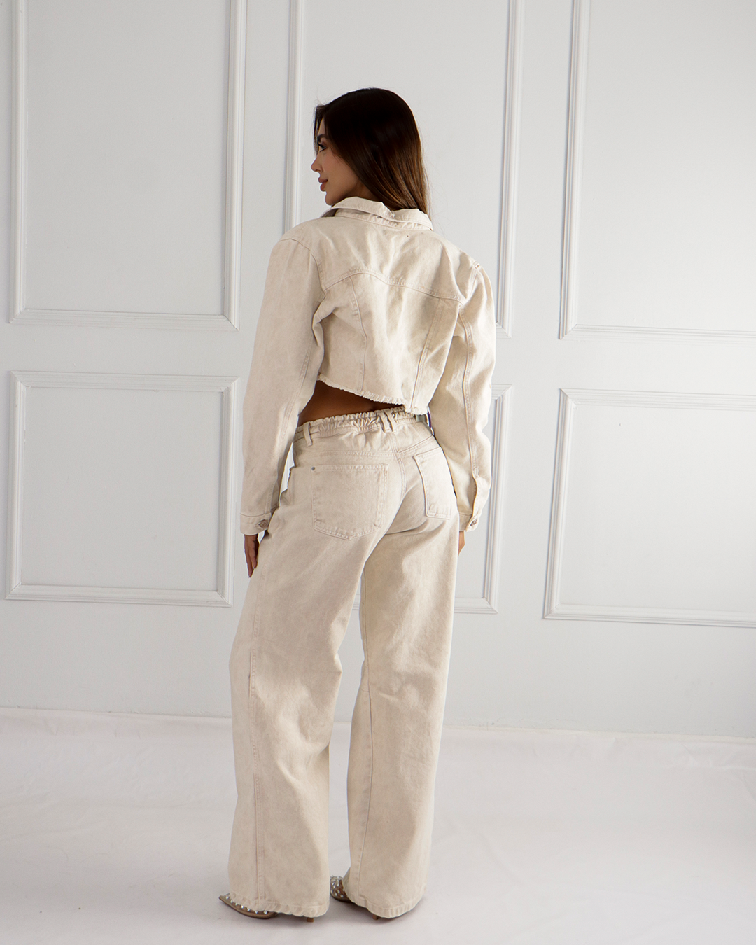 Joy Staz Jean Wide Leg black and cream  715029 - 7CH0502