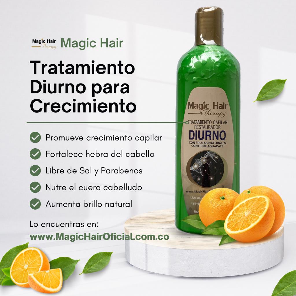 Magic Hair shampooo y acondicionador pilostrong + tratamiento capilar diurno + tratamiento capilar nocturno x500ml c/u (4 pack)