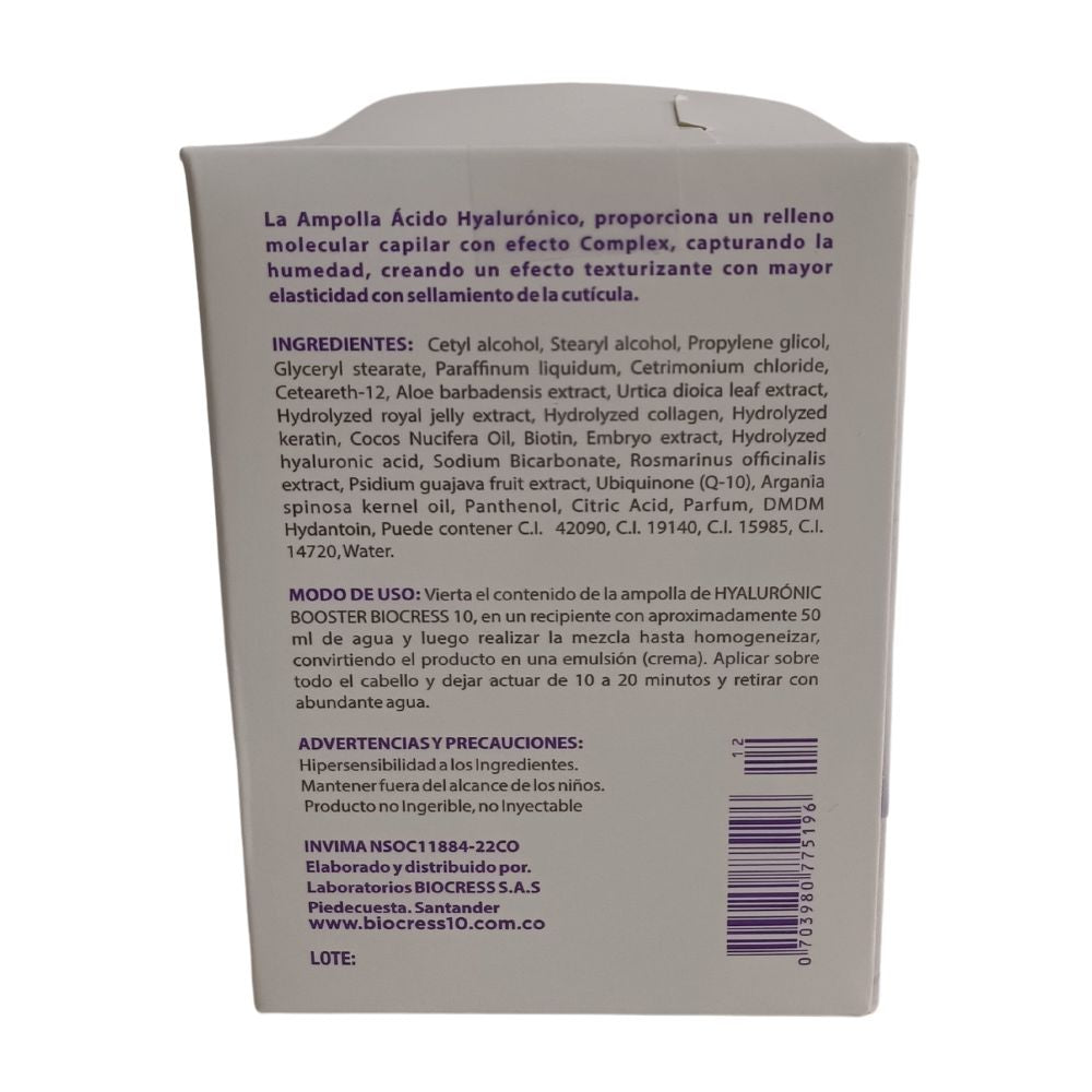 Biocress 10 Ampoules of Hyaluronic Acid (12 Pack) 