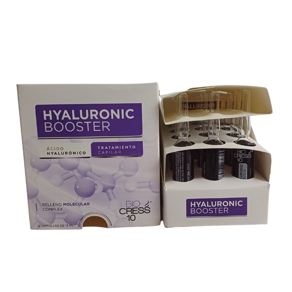 Biocress 10 Ampolletas de acido hialuronico 12 unid, Biocress 10 Shampoo capilar de acido hialuronico, Biocress 10 Tratamiento capilar de acido hialuronico  (14 pack)