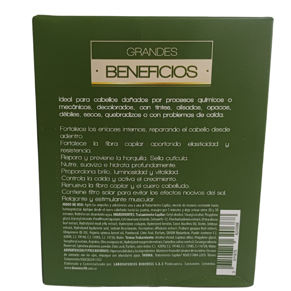 Biocress 10 Reparacion capilar y ampollas biocress (5 Pack) biocress 10 ampolletas Mega salvamento y restaurador profussion caja megasalvamento y restaurador capilar