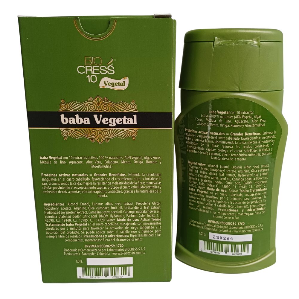 Biocress 10 Tonico Tratamiento Baba Vegetal 200mL