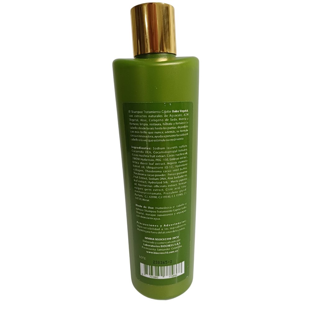 Biocress 10  Shampoo baba vegetal, Biocress 10 Tratamiento Baba vegetal, Biocress 10 Tonico crecimiento y anticaida Baba Vegetal (3 pack)