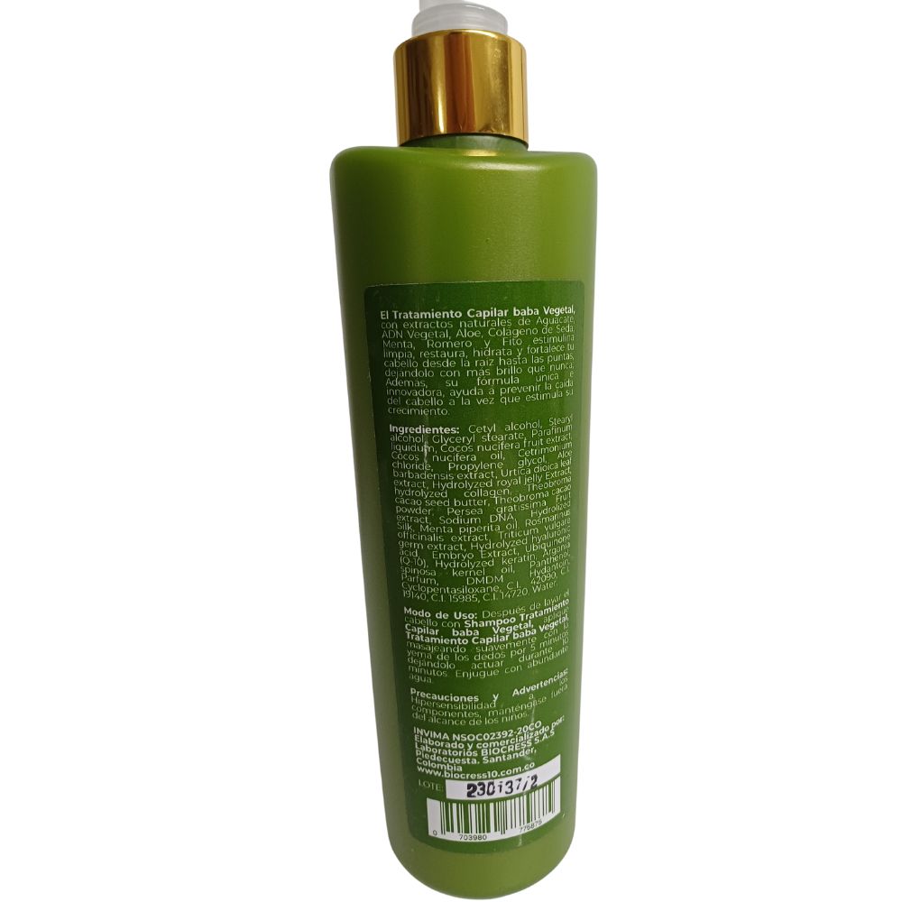Biocress 10  Shampoo baba vegetal, Biocress 10 Tratamiento Baba vegetal, Biocress 10 Tonico crecimiento y anticaida Baba Vegetal (3 pack)